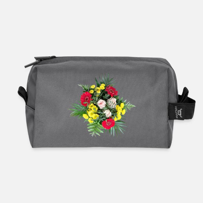 BLUMENSTRAUSS - Recycelte Kulturtasche - Anthrazit