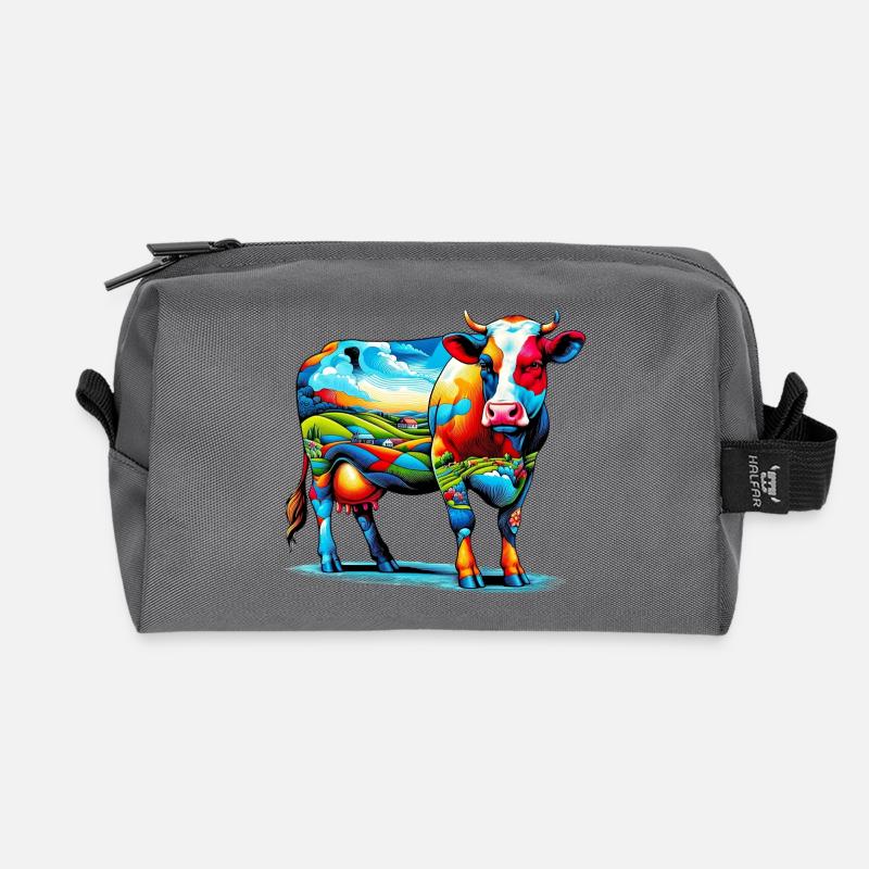 Kuh - Recycelte Kulturtasche - Anthrazit