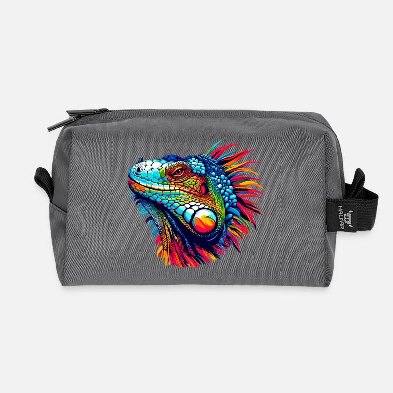 Leguan - Recycelte Kulturtasche - Anthrazit
