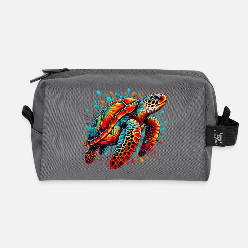 Turtle - Recycled Toiletry Zip Bag - anthracite