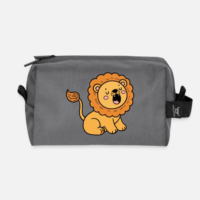 Löwe - Recycelte Kulturtasche - Anthrazit