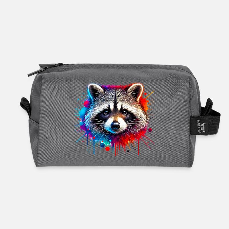 Waschbär - Recycelte Kulturtasche - Anthrazit