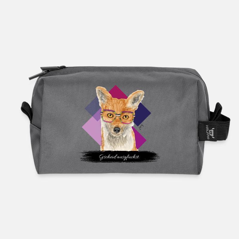 JvG Fuchs "Gscheid ausgfuchst" - Recycelte Kulturtasche - Anthrazit