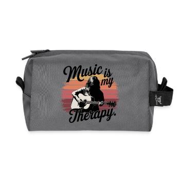 Music is My Therapy Notenschlüssel Musikfans und - Recycelte Kulturtasche - Anthrazit - Vorne