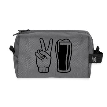 Order beer - Recycled Toiletry Zip Bag - anthracite - Front
