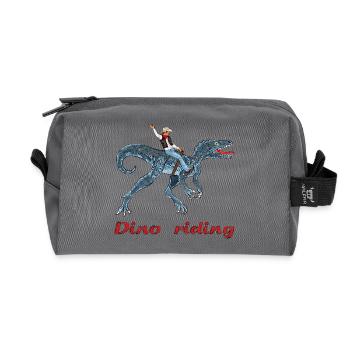 Illustration de l’aventurier Dino Rider - Trousse de toilette en tissu recyclé - anthracite - Devant