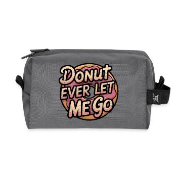 Süßer Donut-Spruch, Beziehung - Recycelte Kulturtasche - Anthrazit - Vorne