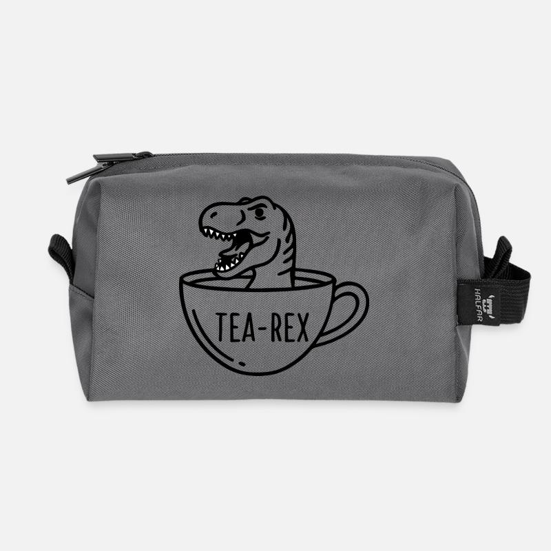 Clear dinosaur silhouette - Recycled Toiletry Zip Bag - anthracite