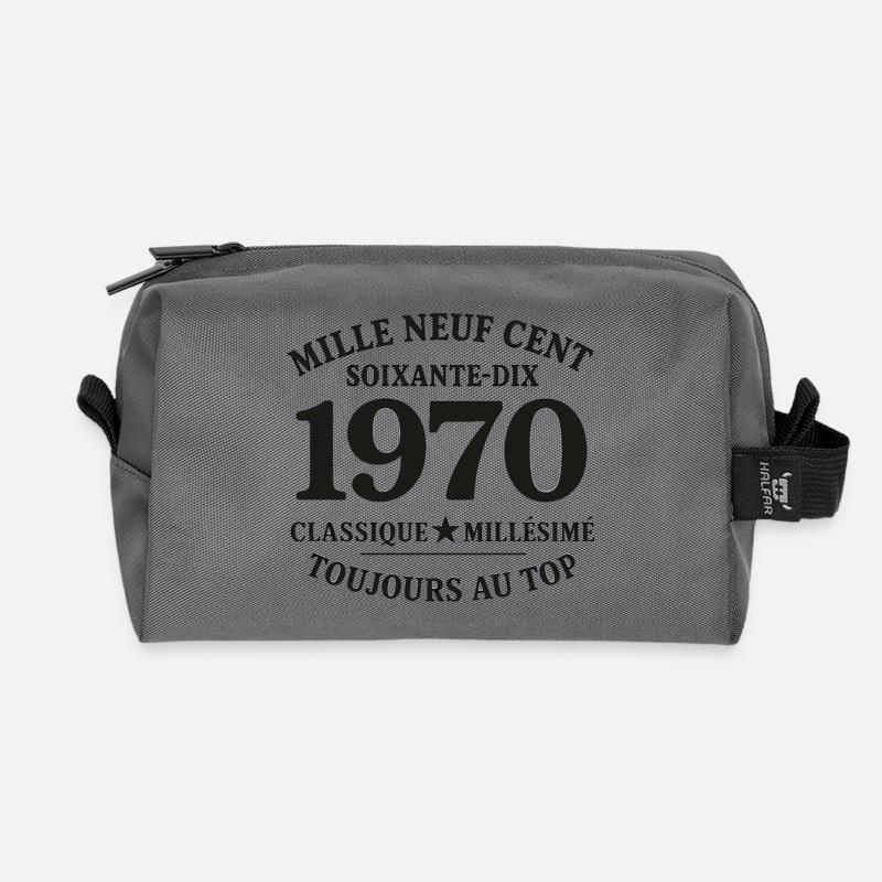1970 – Klassischer Vintage, immer an der Spitze - Recycelte Kulturtasche - Anthrazit