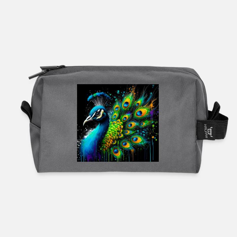 Pfau - Recycelte Kulturtasche - Anthrazit