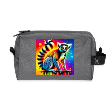 Lemur - Recycled Toiletry Zip Bag - anthracite - Front