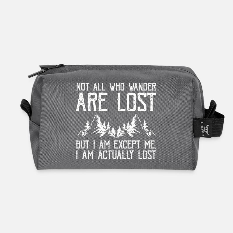 Funny Hiking Wander Joke Actually Lost Quote - Recycelte Kulturtasche - Anthrazit