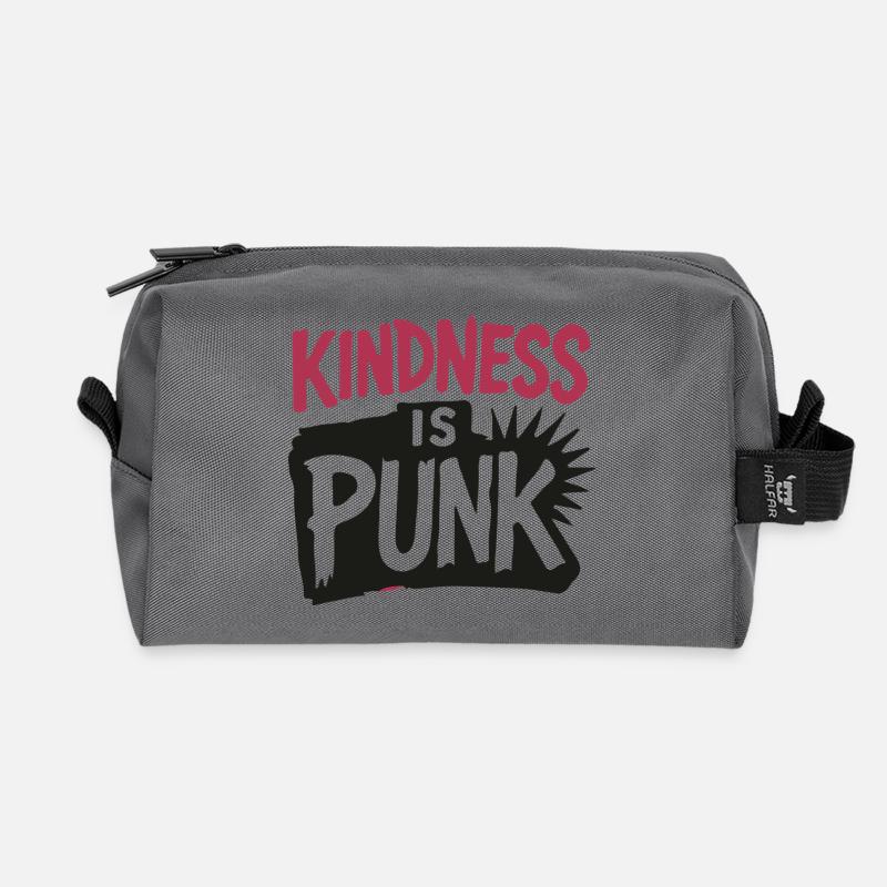 Freundlichkeit ist Punk - Recycelte Kulturtasche - Anthrazit