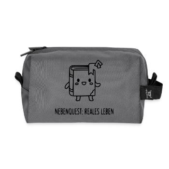 Side Quest: Real Life | Funny Gamer Saying - Recycled Toiletry Zip Bag - anthracite - Front