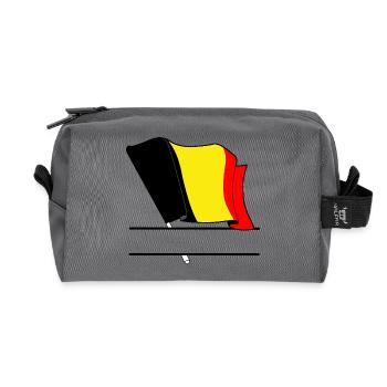 Belgium Flag – Namespace - Recycled Toiletry Zip Bag - anthracite - Front