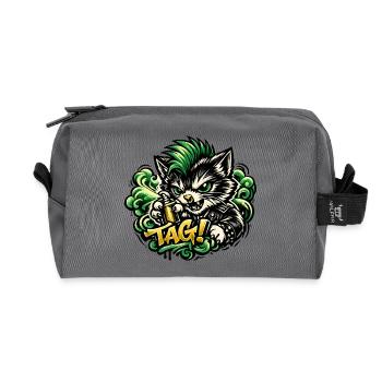 Aggressives Katzen Graffiti - Recycelte Kulturtasche - Anthrazit - Vorne