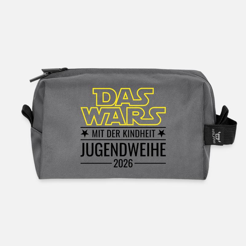 Jugendweihe 2026 Das wars mit der Kindheit - Recycelte Kulturtasche - Anthrazit