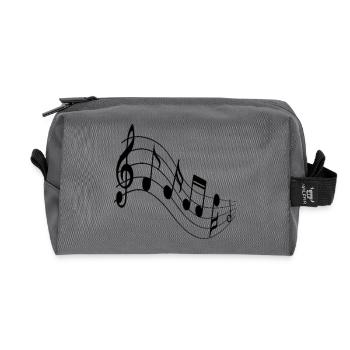 Melodic Wave Staff Art - Recycled Toiletry Zip Bag - anthracite - Front