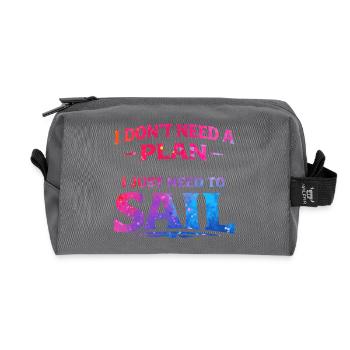 I don't need a plan i just need to sail - Recycled Toiletry Zip Bag - anthracite - Front