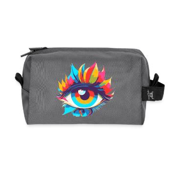Bunter Augenzauber Pop Art - Recycelte Kulturtasche - Anthrazit - Vorne