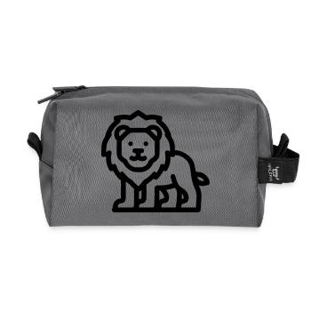 lion - Trousse de toilette en tissu recyclé - anthracite - Devant