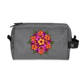 Blumenbouquet in warmen Tönen - Recycelte Kulturtasche - Anthrazit - Vorne