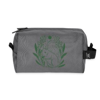 Squirrel in a wreath of leaves - Recycled Toiletry Zip Bag - anthracite - Front