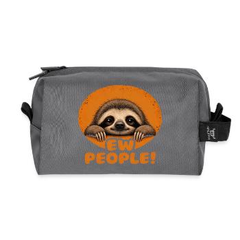 Paresseux lent dans le cercle orange - Trousse de toilette en tissu recyclé - anthracite - Devant