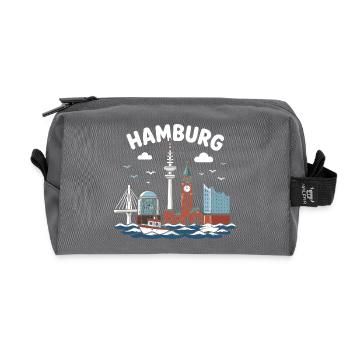 Hamburg Skyline Coastal Magic - Recycled Toiletry Zip Bag - anthracite - Front