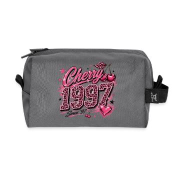 Cherry 1997 Leopard Glam - Recycled Toiletry Zip Bag - anthracite - Front