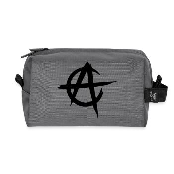anarcho capitalism vector - Recycled Toiletry Zip Bag - anthracite - Front