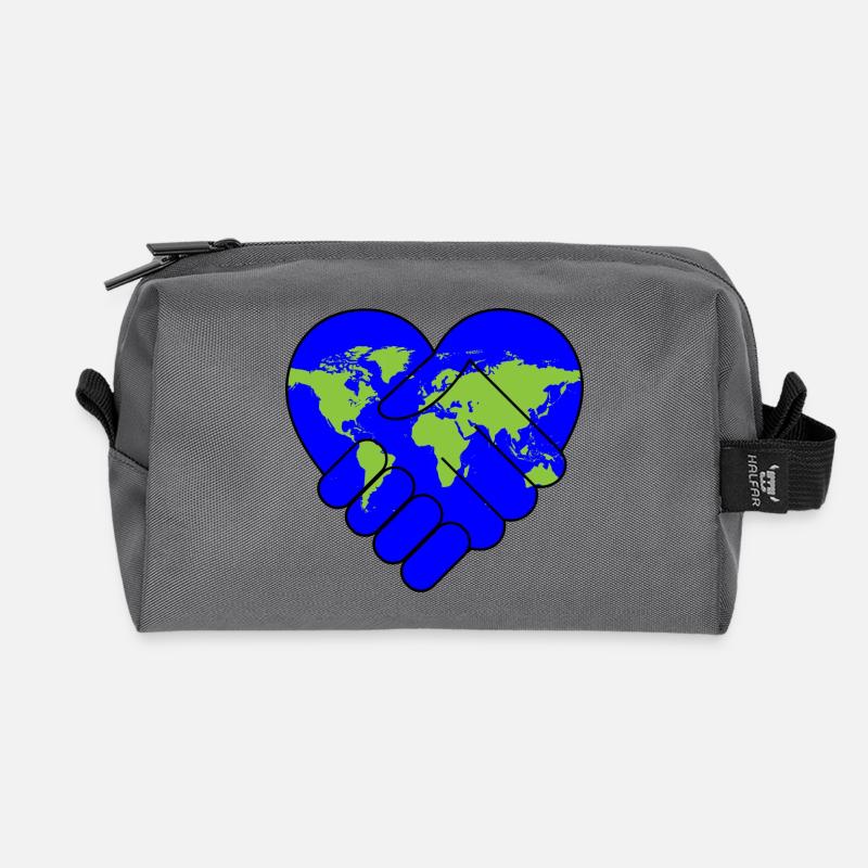 Weltfrieden - Recycelte Kulturtasche - Anthrazit
