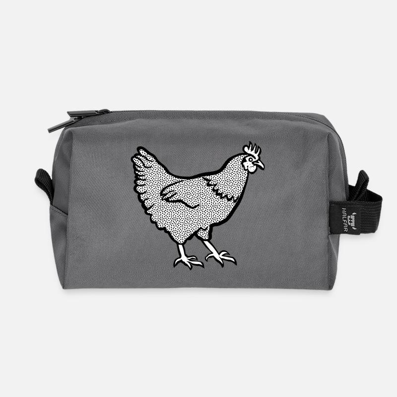 Huhn - Recycelte Kulturtasche - Anthrazit