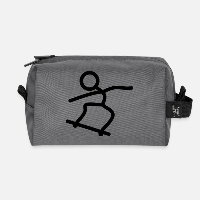 stick man 2852258 1 - Recycelte Kulturtasche - Anthrazit