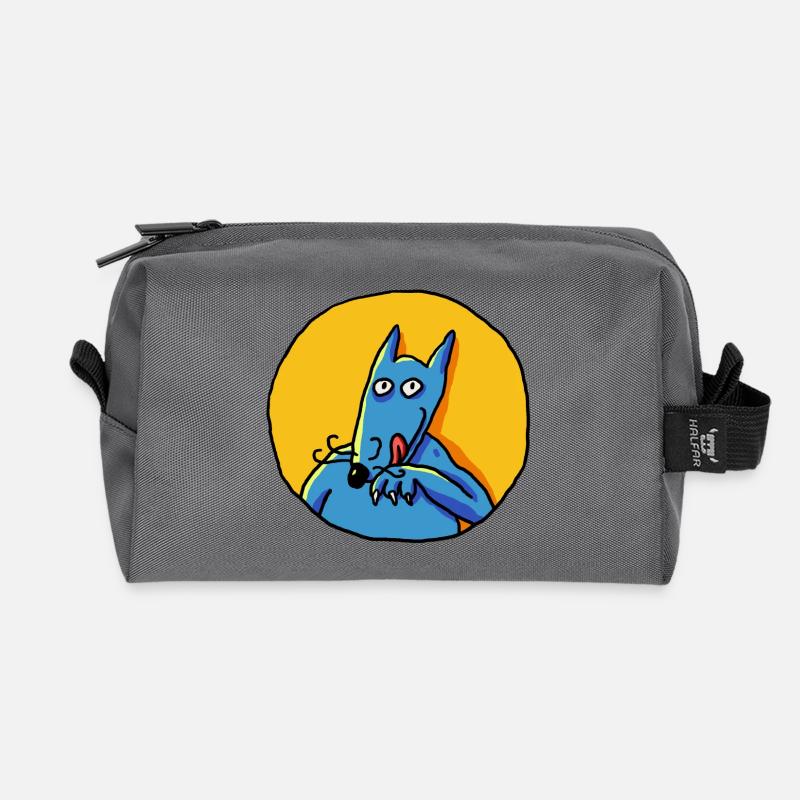 Le loup! - Recycelte Kulturtasche - Anthrazit