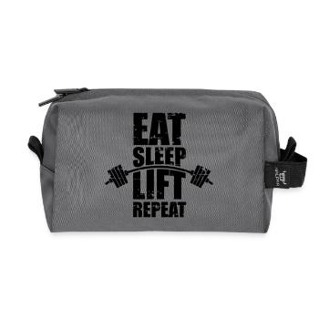 Eat sleep lift - Recycled Toiletry Zip Bag - anthracite - Front