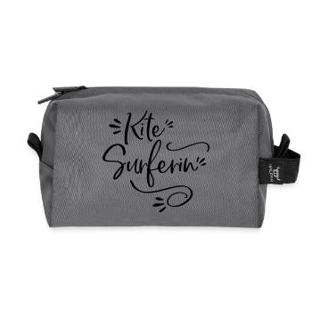 Kitesurferin Kite surfen Geschenk - Recycelte Kulturtasche - Anthrazit - Vorne