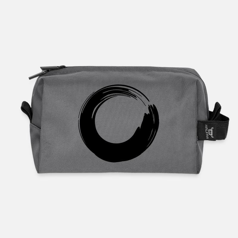 Pinselstrich-Kreis - Recycelte Kulturtasche - Anthrazit