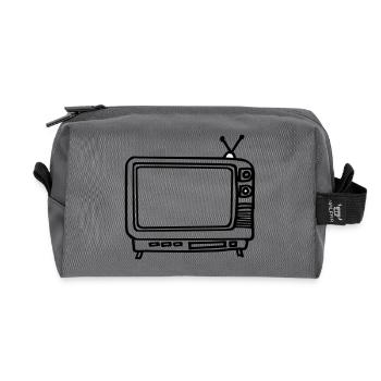 TV - Recycled Toiletry Zip Bag - anthracite - Front