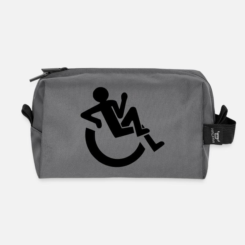 Entspannter Rollstuhlfahrer, Roller, Behinderter # - Recycelte Kulturtasche - Anthrazit