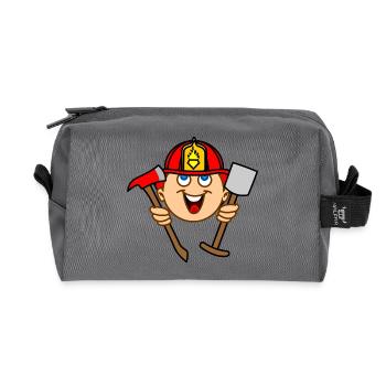 FIREFIGHTER white skin - Recycled Toiletry Zip Bag - anthracite - Front