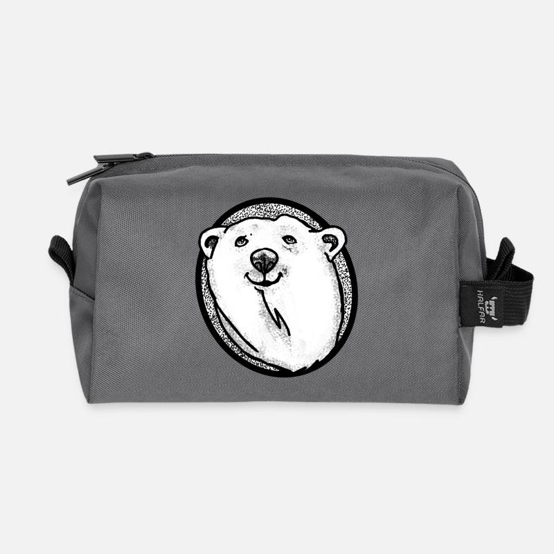 Schmunzelnder Eisbär - Recycelte Kulturtasche - Anthrazit