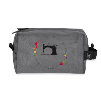 nostalgisch stilisierte Nähmaschine mit Knöpfe - Recycelte Kulturtasche - Anthrazit - Vorne