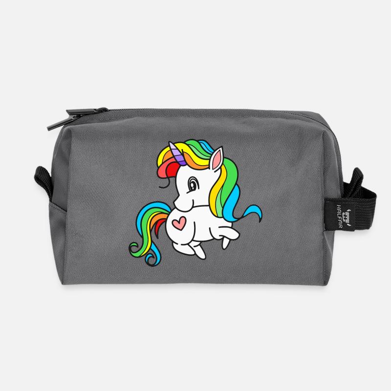 Einhorn Einhörner - Recycelte Kulturtasche - Anthrazit