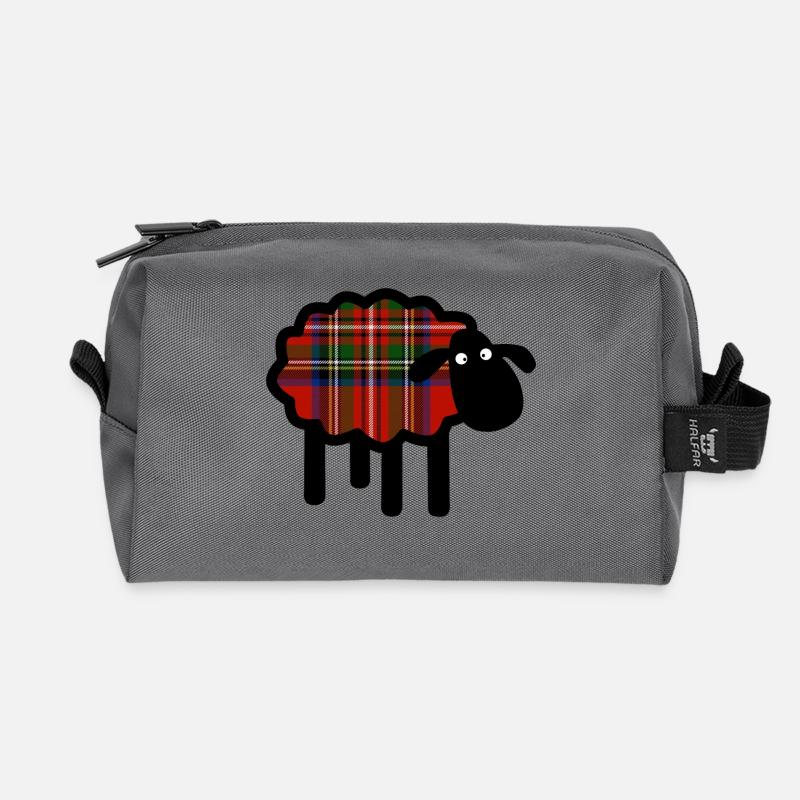 Niedliche Tartan-Schafe - Recycelte Kulturtasche - Anthrazit