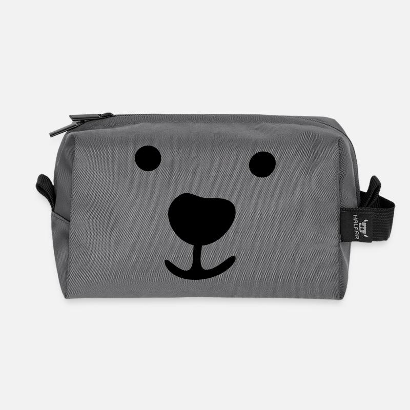 Eisbär Gesicht Weihnachten Geschenkidee Kind Comic - Recycelte Kulturtasche - Anthrazit