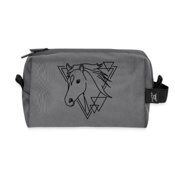 Pferd in geometrischer Form - Line-Art-Design - Recycelte Kulturtasche - Anthrazit - Vorne