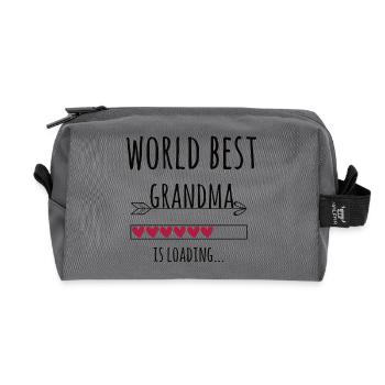 werdende world best Oma Schwangerschaft Geschenk - Recycelte Kulturtasche - Anthrazit - Vorne