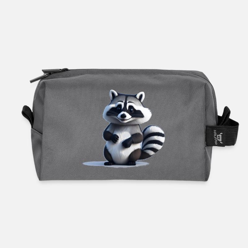 Waschbär - Recycelte Kulturtasche - Anthrazit