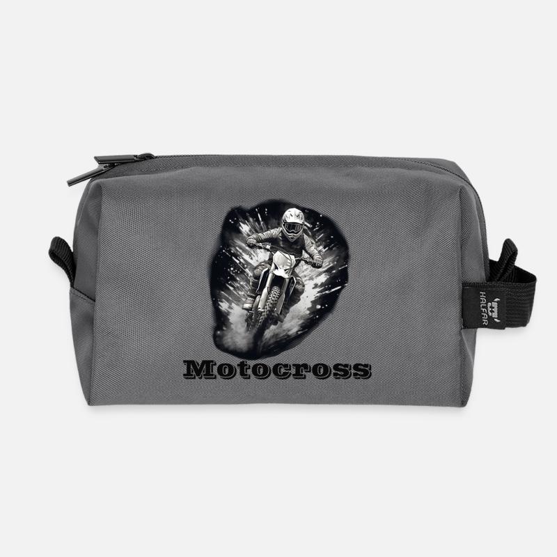 Motocross - Recycelte Kulturtasche - Anthrazit